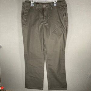Haggar‎ Mens Pants 40x32 Olive Green Straight Fit Casual Chino Repreve